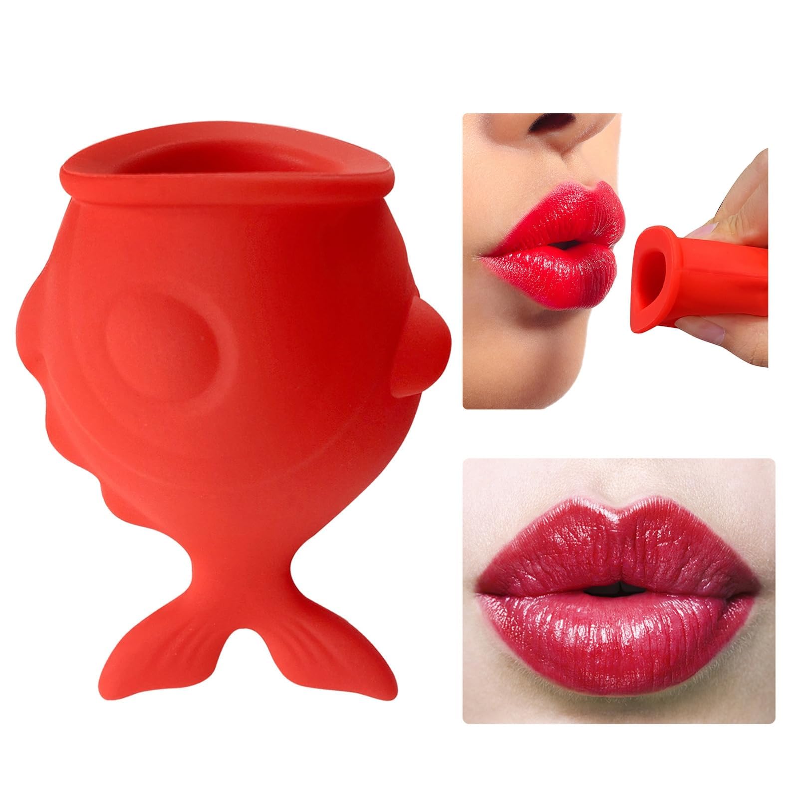 Fish Shape Lip Plumper Tool - Silicone Lip Enhancer for Fuller, Sexy Lips - Natural Pout & Moisturizing Care - Self-Suction Plumping Device for Kissable Lips (Perfect for Date Night & Self-Care Routine)