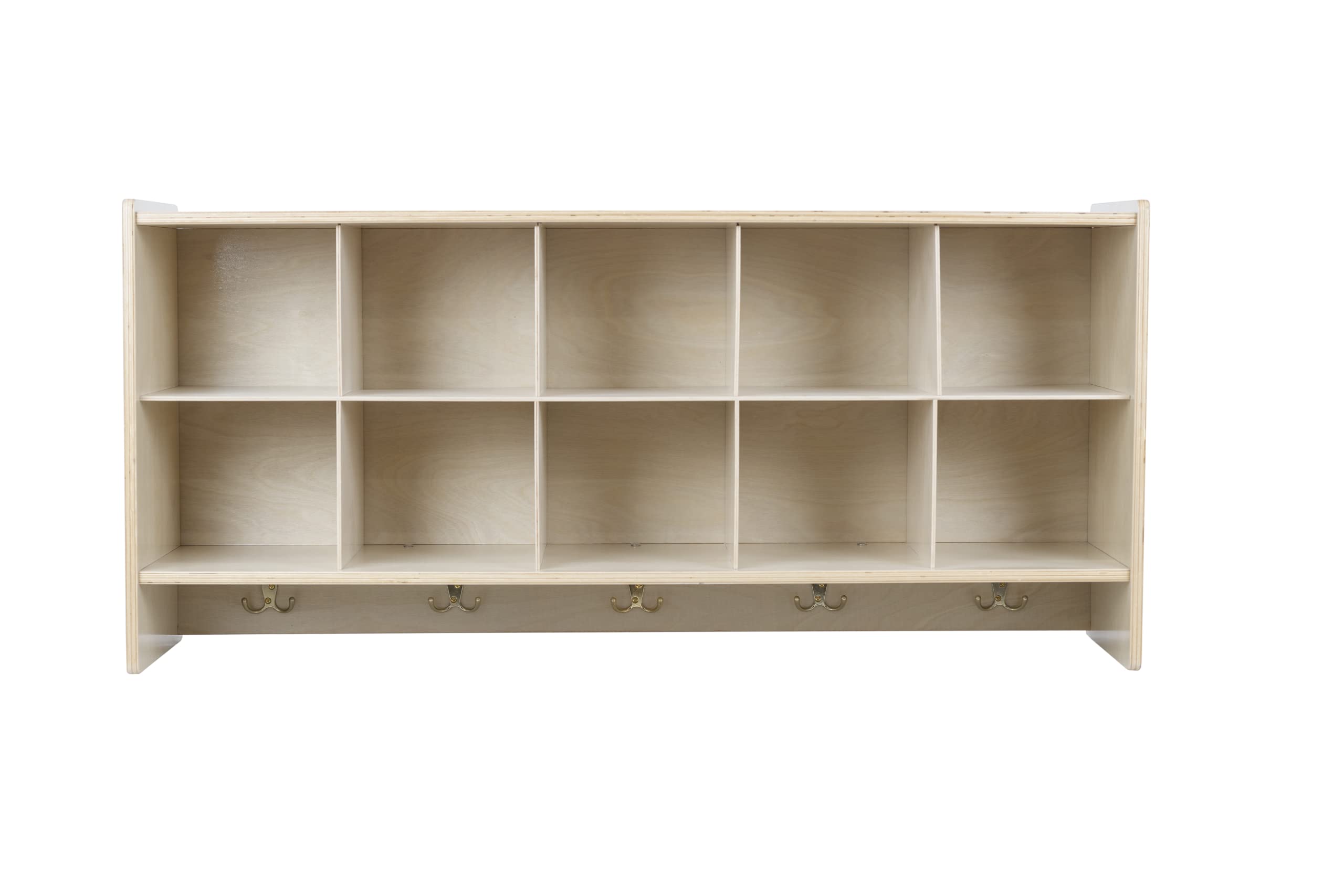 10-Cubby Storage Organizer with Coat Hooks - 47