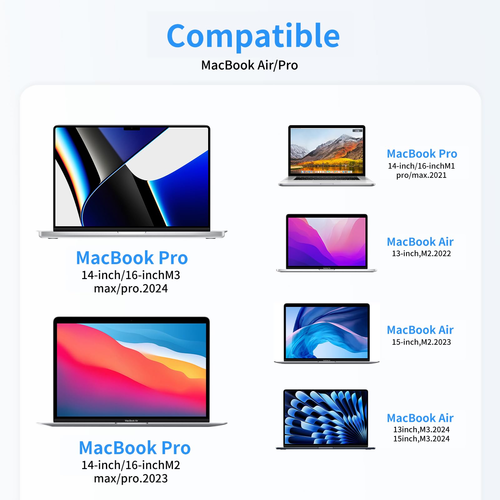 140W USB-C to Magnetic 3 Fast Charging Cable - Compatible with MacBook Pro 2024 M3 Pro/Max, MacBook Air 2022 M2, MacBook Pro 2023 M2 Pro/Max - 6.6ft Magsafe Charger for 14