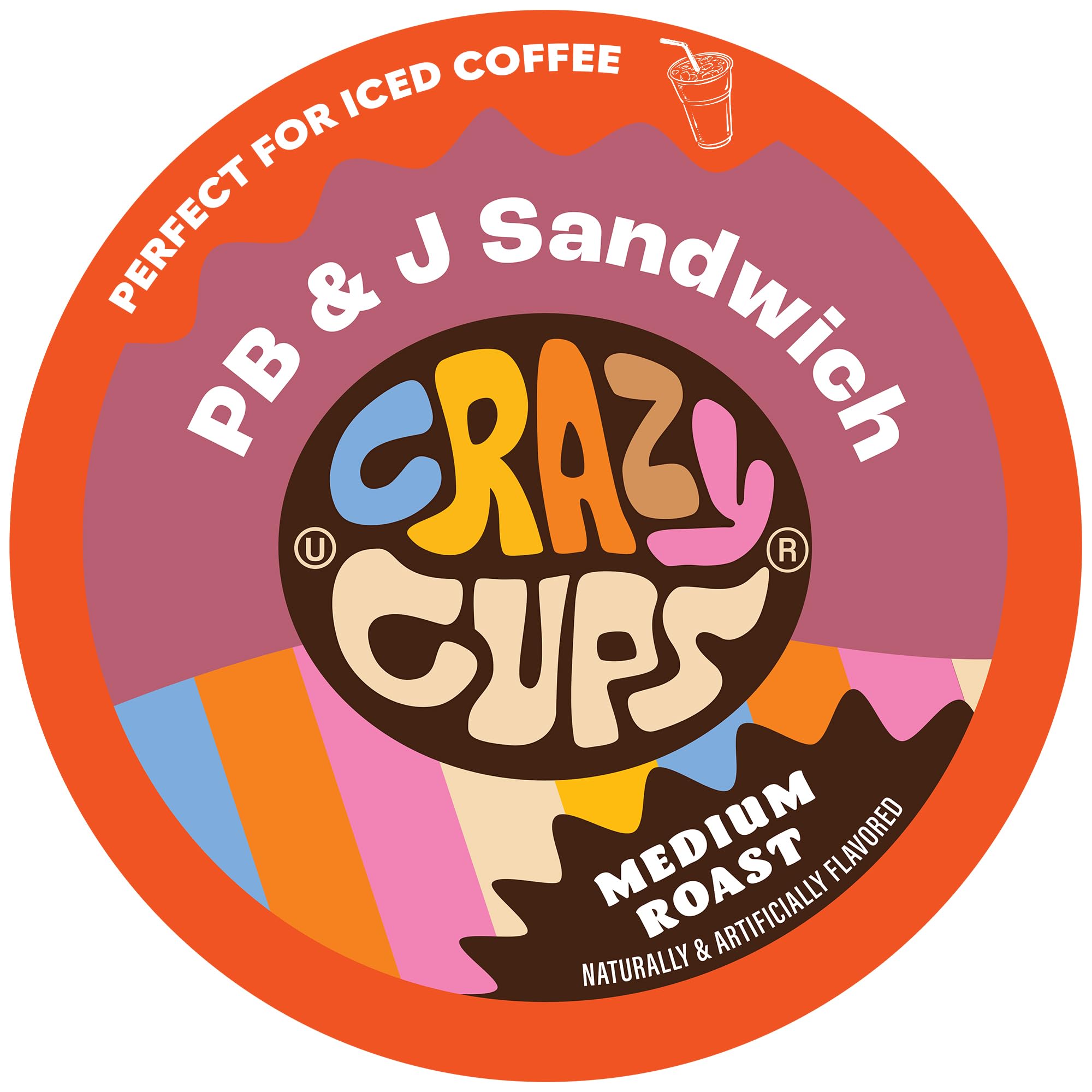 Peanut Butter & Jelly Sandwich Flavored Coffee K-Cups for Keurig - 22 Single Serve Recyclable Pods | Hot or Iced Drinks | Perfect for Breakfast, Office & Home Brewing