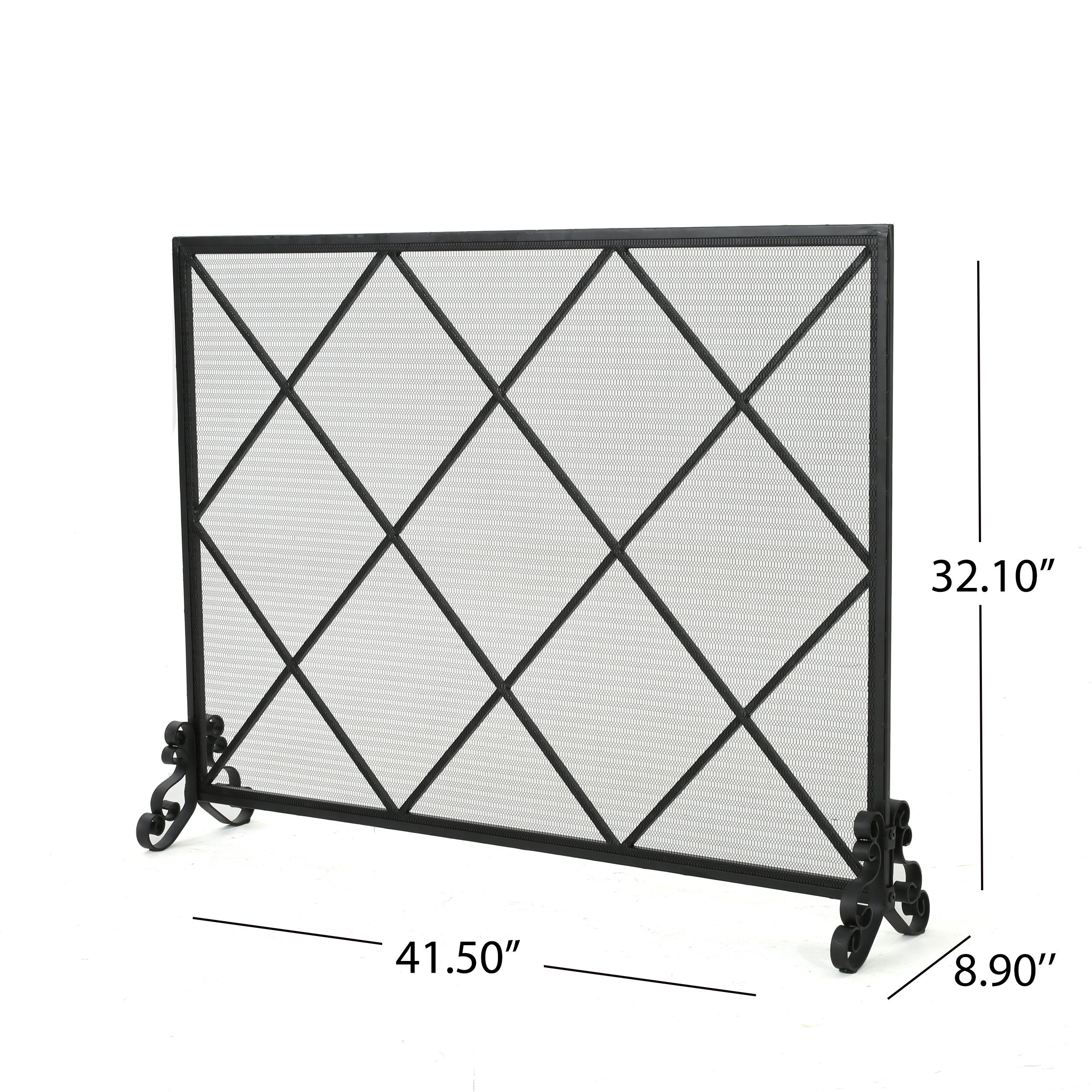 Christopher Knight Home Howell Single Panel Black Iron Fireplace Screen - Decorative Fireplace Guard for Living Room, Bedroom & Patio Safety