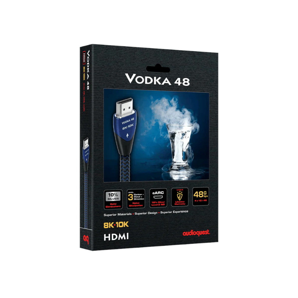 Audioquest Vodka 48 HDMI 2.1 Cable - 8K Ultra HD, 48Gbps, High-Speed Ethernet - Perfect for Gaming, Home Theater & 4K/8K TVs