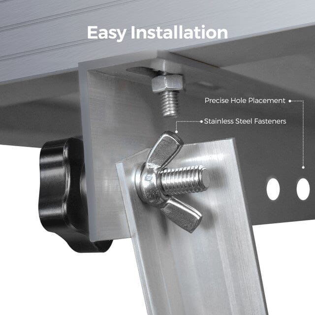 Renogy RV Solar Panel Tilt Mount Brackets - Adjustable Angle Bracket for RV, Van, Boat & Off-Grid Solar Systems - Perfect for Maximizing Solar Energy Efficiency on the Road