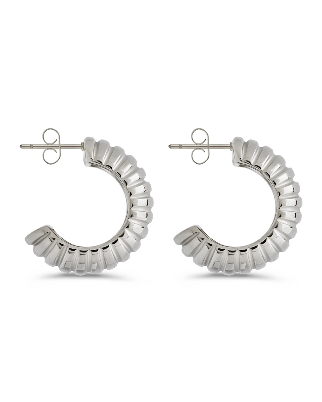 Philippa Ribbed Huggie Hoop Earrings for Women - Gold & Silver Small Hoop Earrings for Everyday Wear | Perfect for Work, Date Night & Casual Outfits