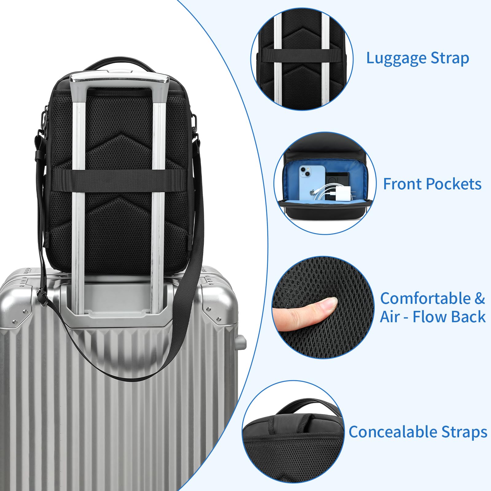 BOSSTIN Travel Carrying Case for Oculus Meta Quest 2 3 & Vision Pro - Protective VR Headset Storage Bag (Black) - Perfect for Travel, Gaming & Safe Storage
