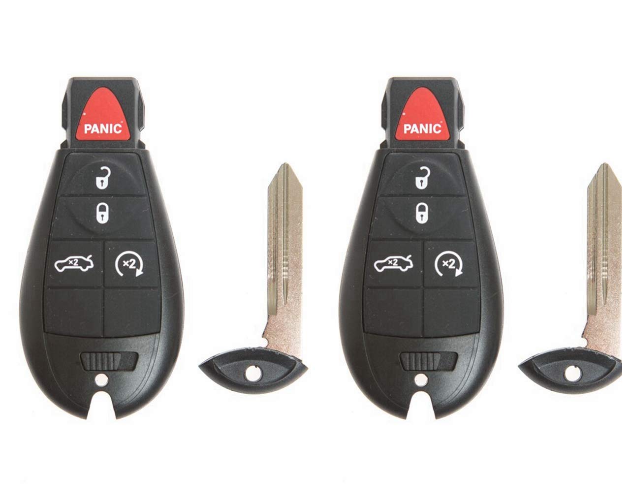 Replacement Keyless Entry Remote Car Key Fob for 2008-2010 Chrysler 300 & 2008-2013 Dodge Charger - 5 Button FCC ID IYZ-C01C M3N5WY783X by AUTOKEYMAX (Pair) - Perfect for Lost/Damaged Key Replacement & Vehicle Security