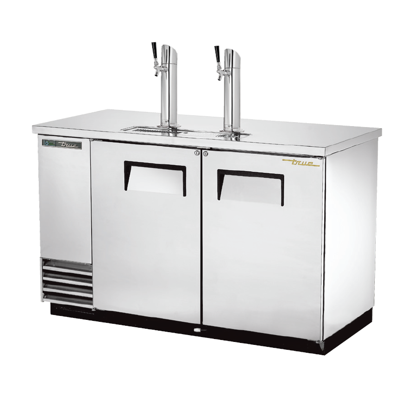 True 59 Draft Beer Dispenser with 2 Taps & 2 Keg Capacity - Stainless Steel Commercial Kegerator for Home Bars, Restaurants & Parties | TDD 2 S