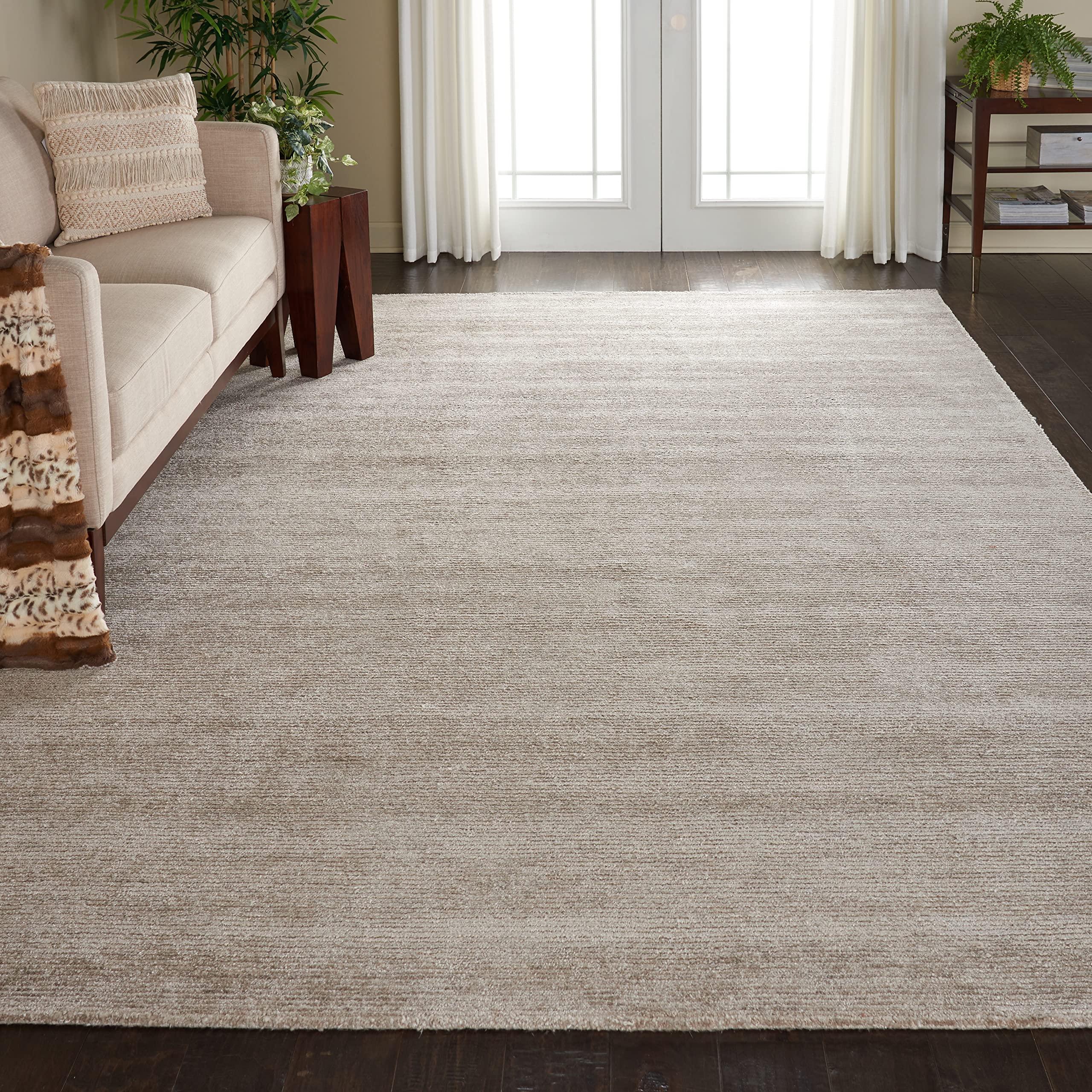 Nourison Weston Solid Oatmeal 10x13 Area Rug - Non-Shedding, Easy to Clean, Stain Resistant - Perfect for Living Room, Bedroom, Dining Room & Kitchen Decor