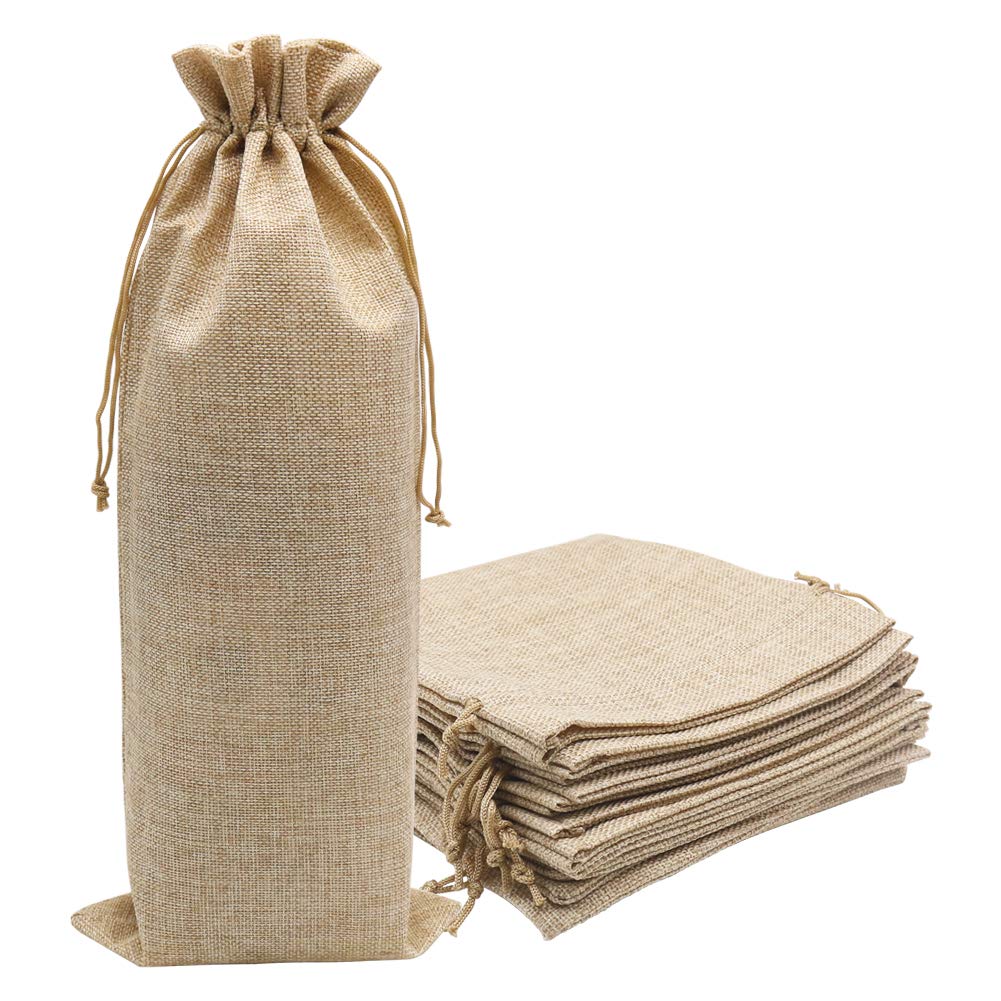 10pcs Burlap Wine Bags for 1.5L Magnum Bottles | Hessian Cloth Liquor Bottle Covers | Christmas Wedding Party Favors & Gifts | Perfect for Holiday Celebrations, Wine Tastings & Special Events