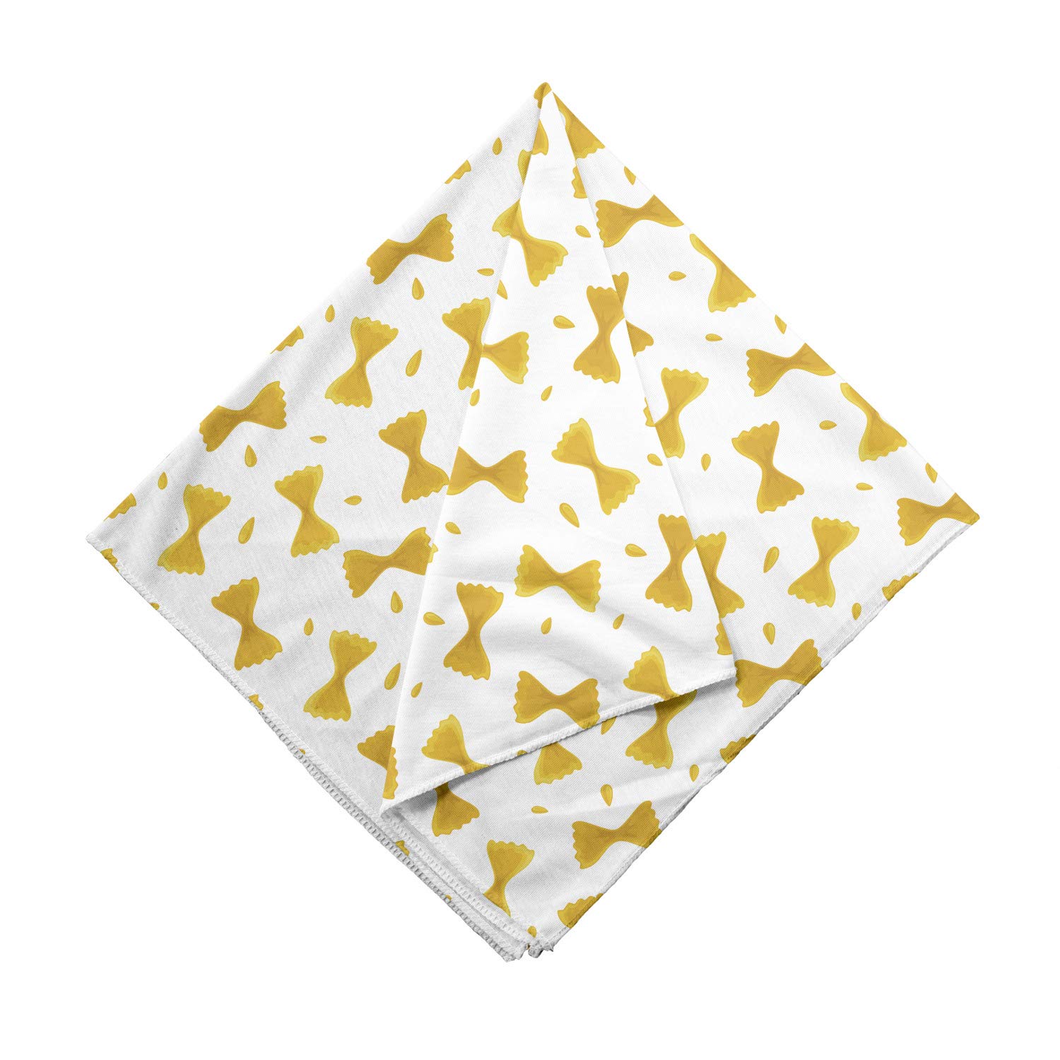 Ambesonne Italy Bandana - Farfalle Pasta Sketch Art Design - Unisex Head Scarf & Neck Tie for Men Women - Perfect for Cooking, Italian Theme Parties, and Fashion Accessories