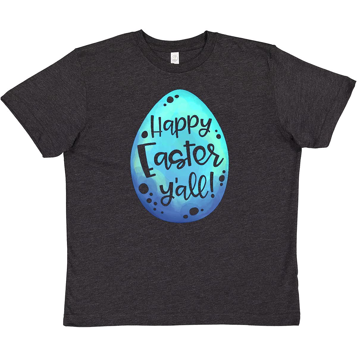Inktastic Happy Easter Y'all with Blue Easter Egg Youth T-Shirt | Cute Easter Outfit for Kids | Perfect for Easter Egg Hunts & Family Gatherings