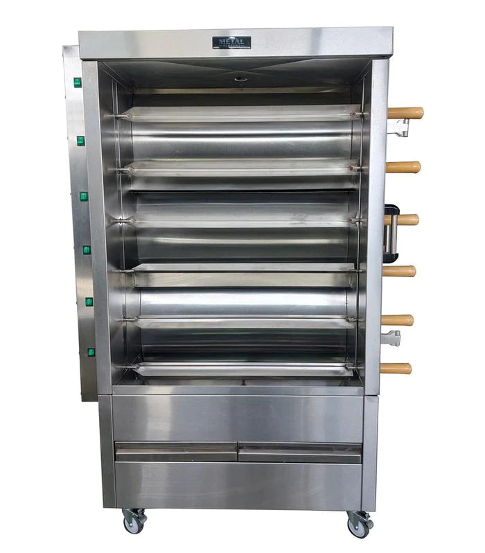 AMPTO Commercial Gas Chicken Rotisserie - 30 Chickens Capacity (FRG6VE) for Restaurants, Catering & Food Trucks