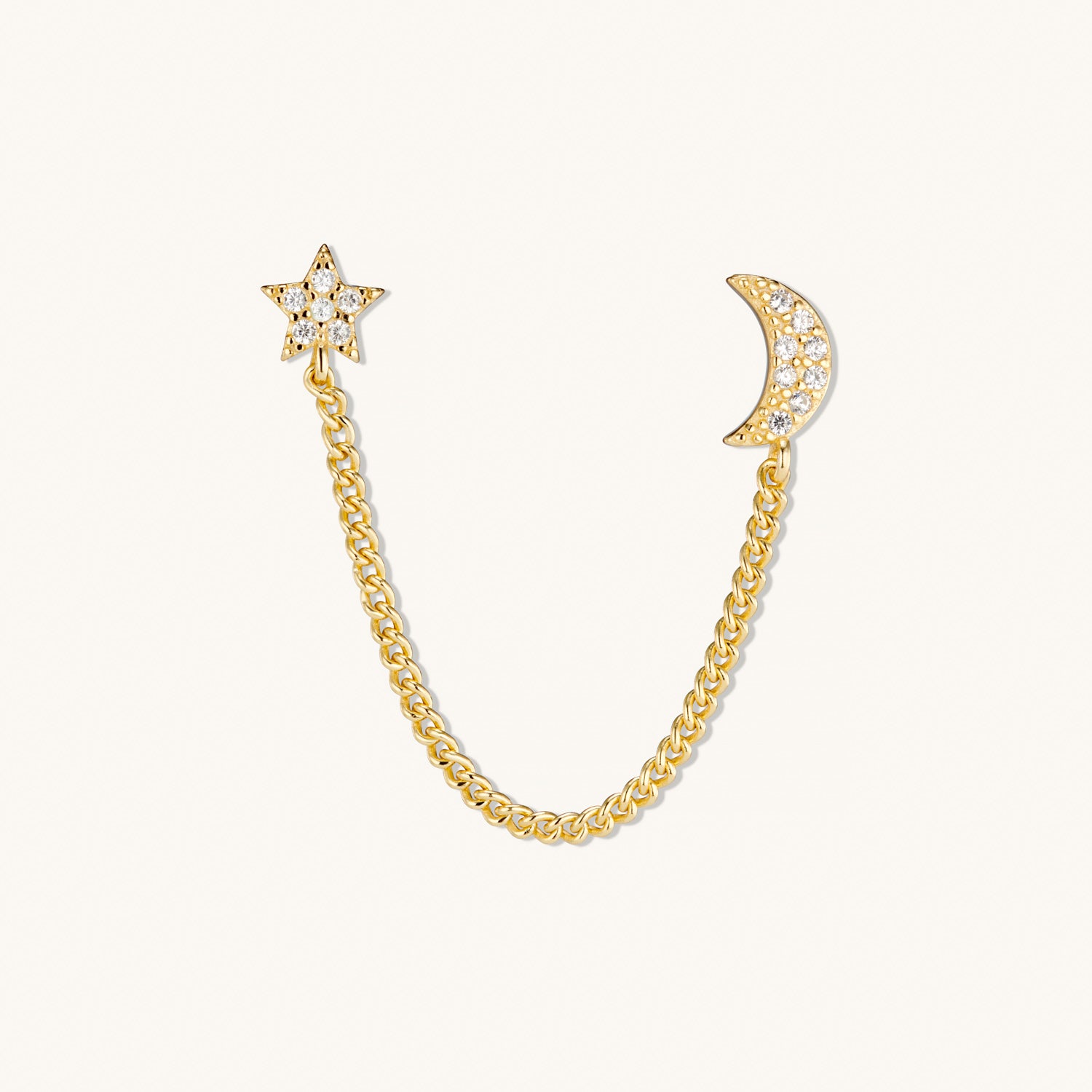 Celestial Link Stud Earrings in 14K Gold - Elegant & Dainty Jewelry for Women, Perfect for Parties, Weddings & Everyday Wear
