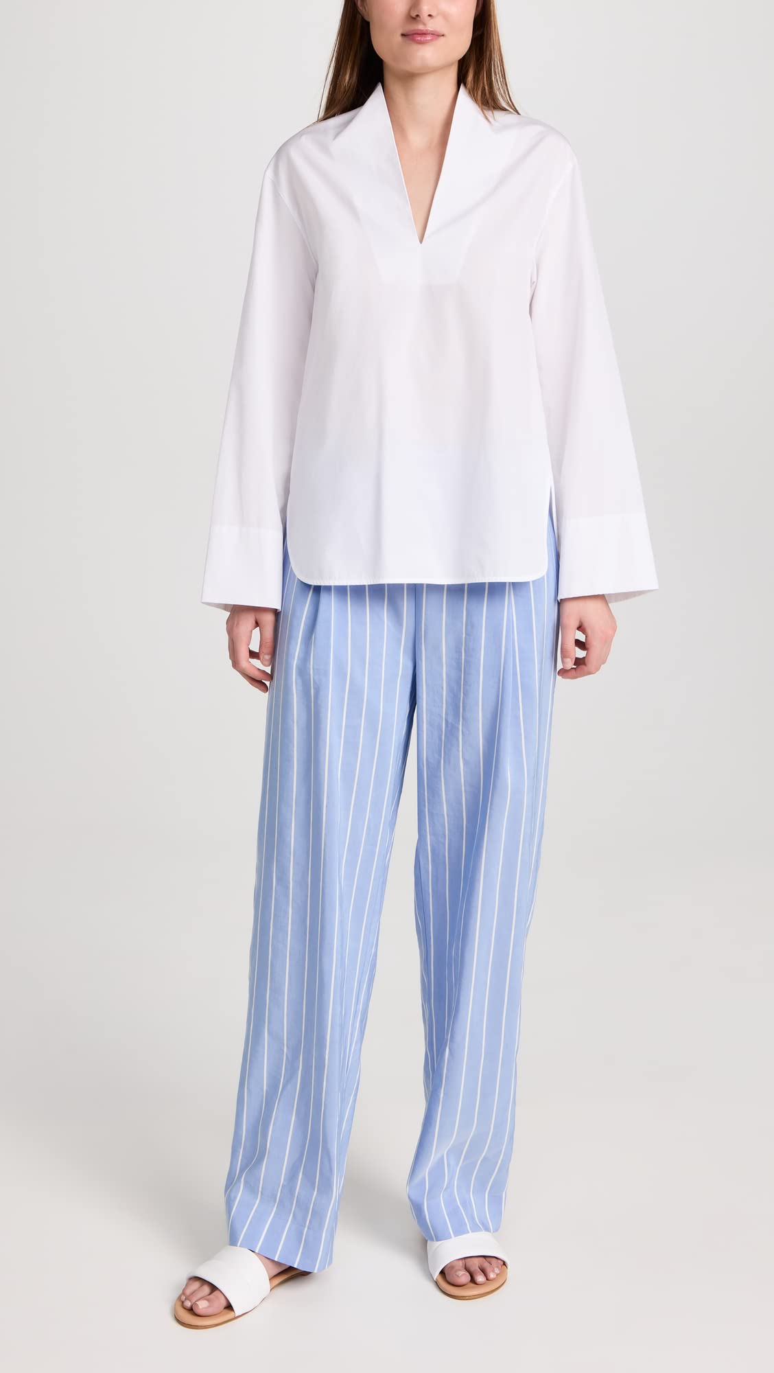 Vince Women's High Waist Striped Wide Leg Pants - Comfortable & Stylish for Work, Office & Casual Outfits | Perfect for Business Attire & Everyday Wear