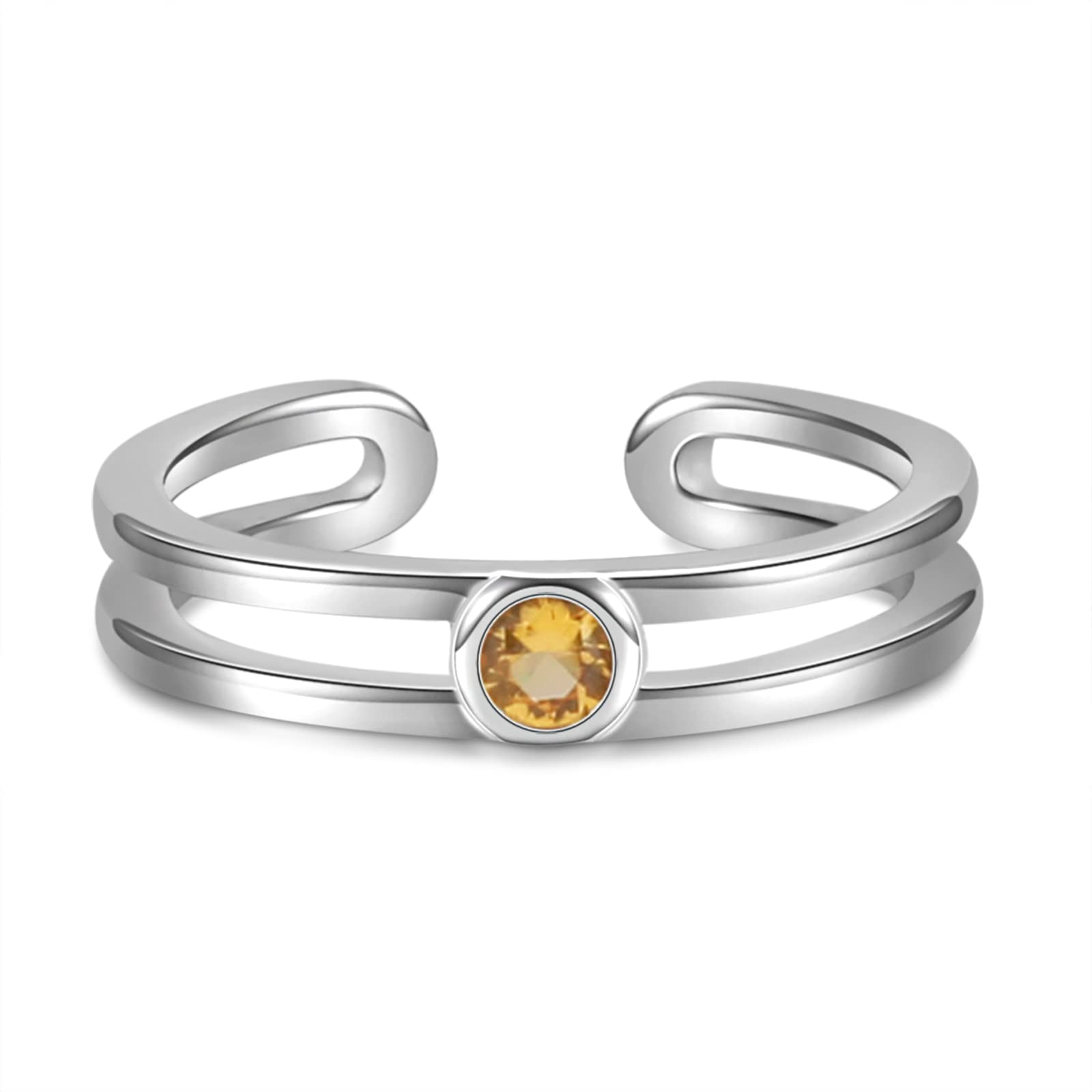 Adjustable Sterling Silver Toe Rings for Women with Birthstones - Minimalist Summer Jewelry for Beach Vacations, Pedicures & Boho Fashion
