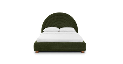 Juno Bed - Premium Queen Size Bed Frame with Upholstered Headboard, Sturdy Metal Legs & Easy Assembly - Perfect for Modern Bedrooms, Guest Rooms & Apartments