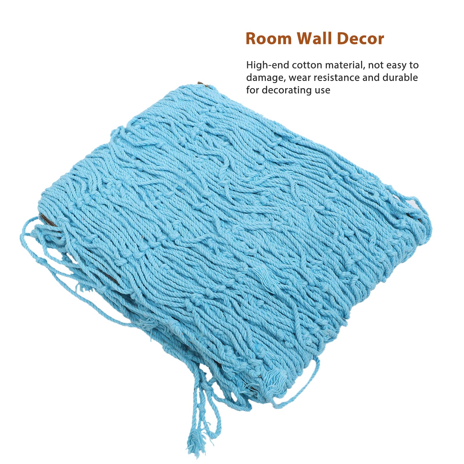 iplusmile Rustic Nautical Fishing Net Wall Decor - Mediterranean Style Rope Hanging Fish Net for Beach Themed Home Decor, Perfect for Weddings, Parties & Coastal Living Spaces (Sky Blue)