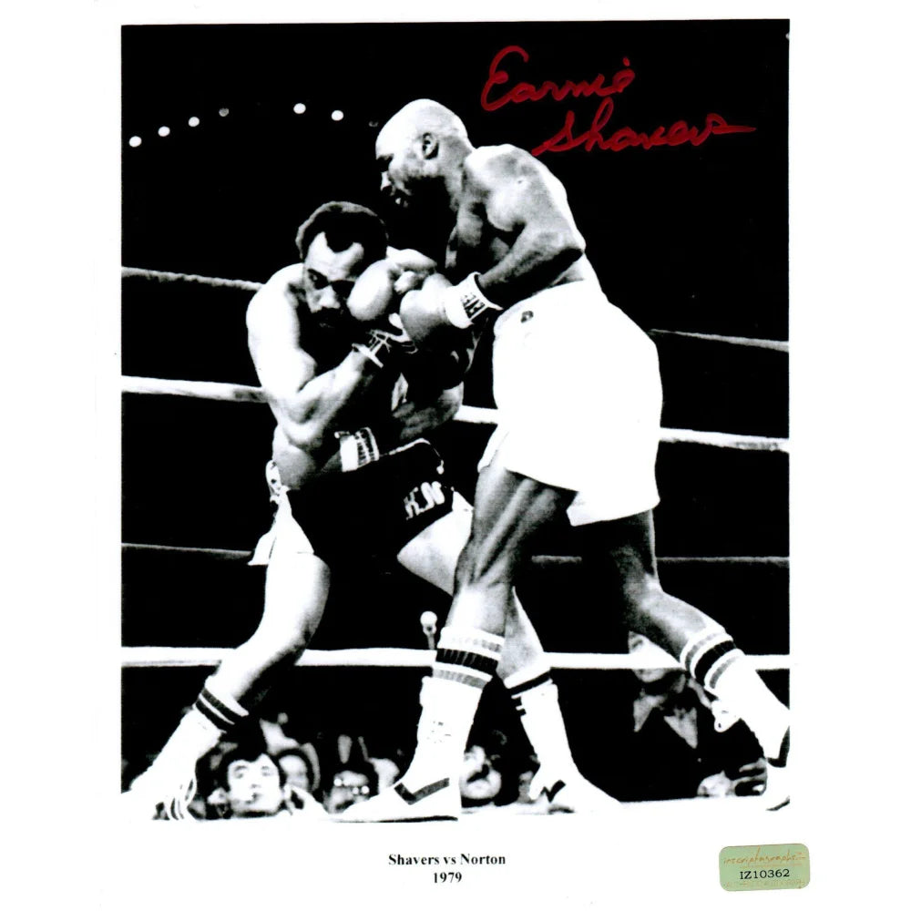 Authentic Earnie Shavers vs. Ken Norton Signed 8x10 Photo with COA - Boxing Memorabilia for Collectors & Sports Fans - Perfect for Man Cave, Sports Bar Decor, or Gift for Boxing Enthusiasts