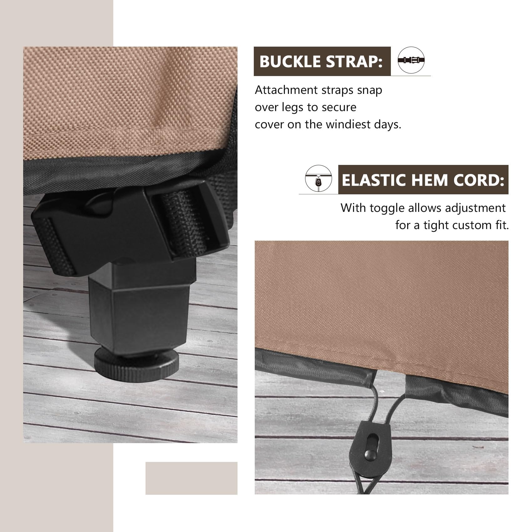 ULTCOVER 54 Inch Heavy Duty Waterproof Square Patio Table Cover - 600D Tough Canvas Outdoor Furniture Protector for Dining Tables & Chairs | All-Weather Protection for Backyard, Garden & Deck Use