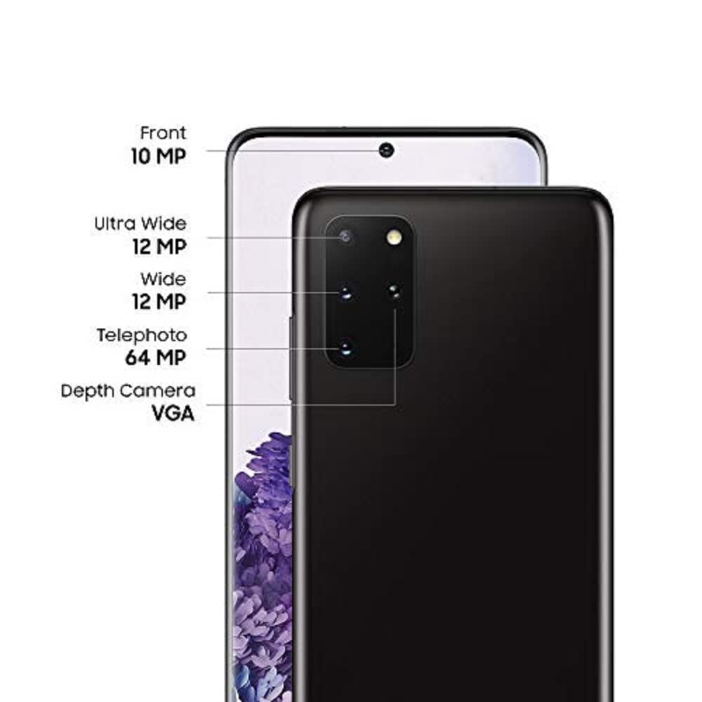 2020 Samsung Galaxy S20+ 5G Smartphone 128GB - Cosmic Black (Renewed) | Premium Refurbished Android Phone with Super Fast Charging, Perfect for Business Professionals & Gamers