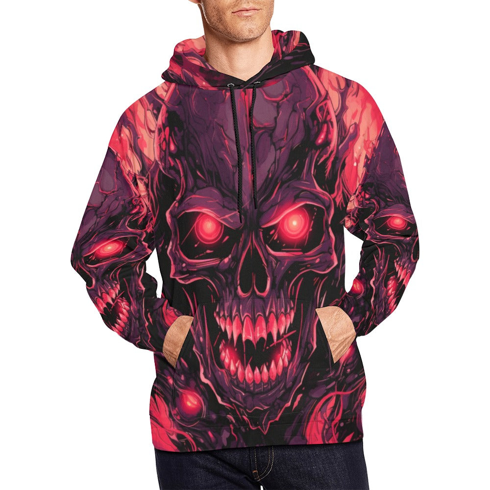 Evil Smiling Skulls Hoodie - Gothic Streetwear Pullover for Men & Women | Perfect for Halloween, Punk Concerts & Dark Fashion Lovers