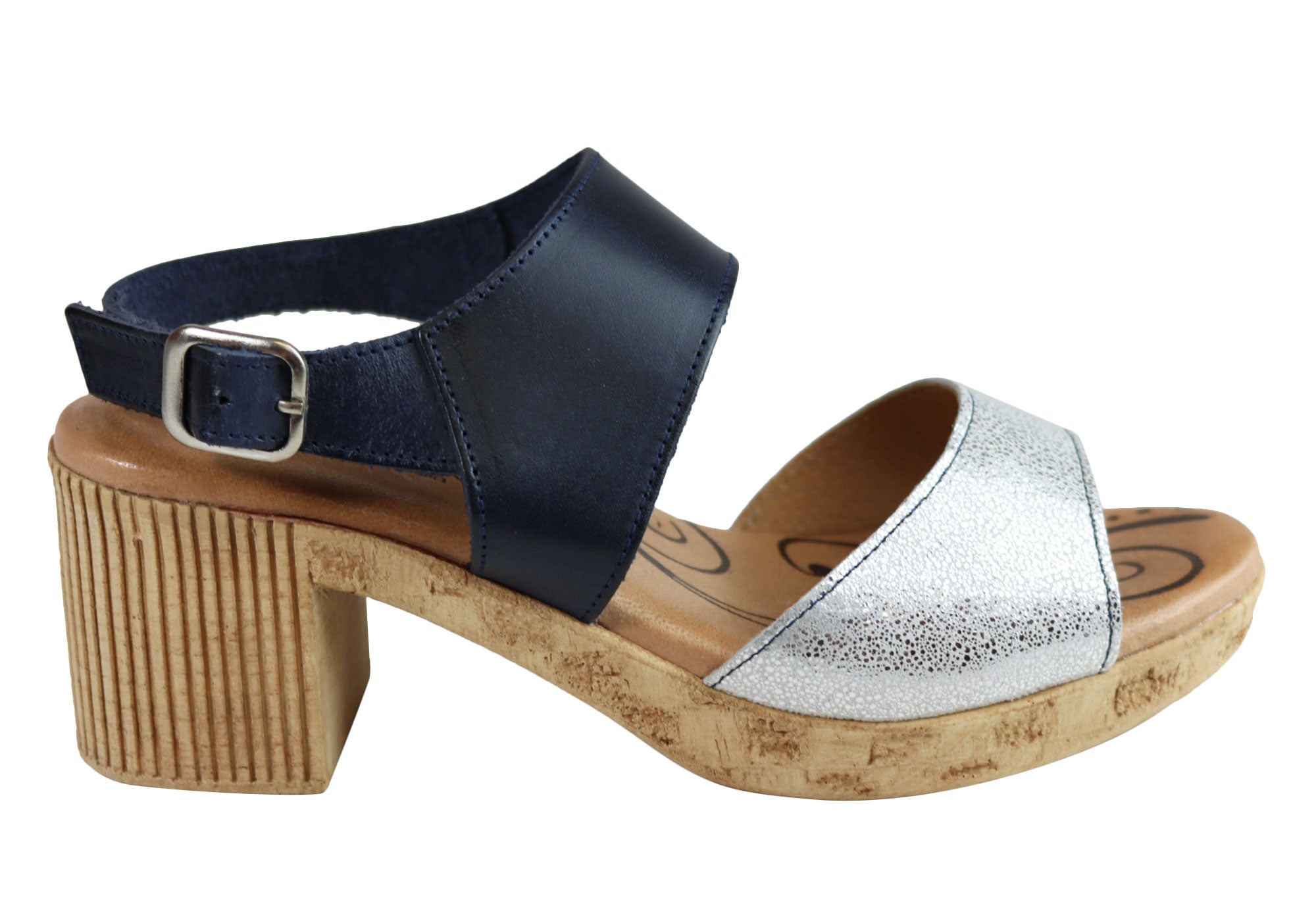 Lola Canales Mia Women's Comfort Leather Mid Heel Sandals - Handmade in Spain - Perfect for Summer Outings, Weddings & Office Wear