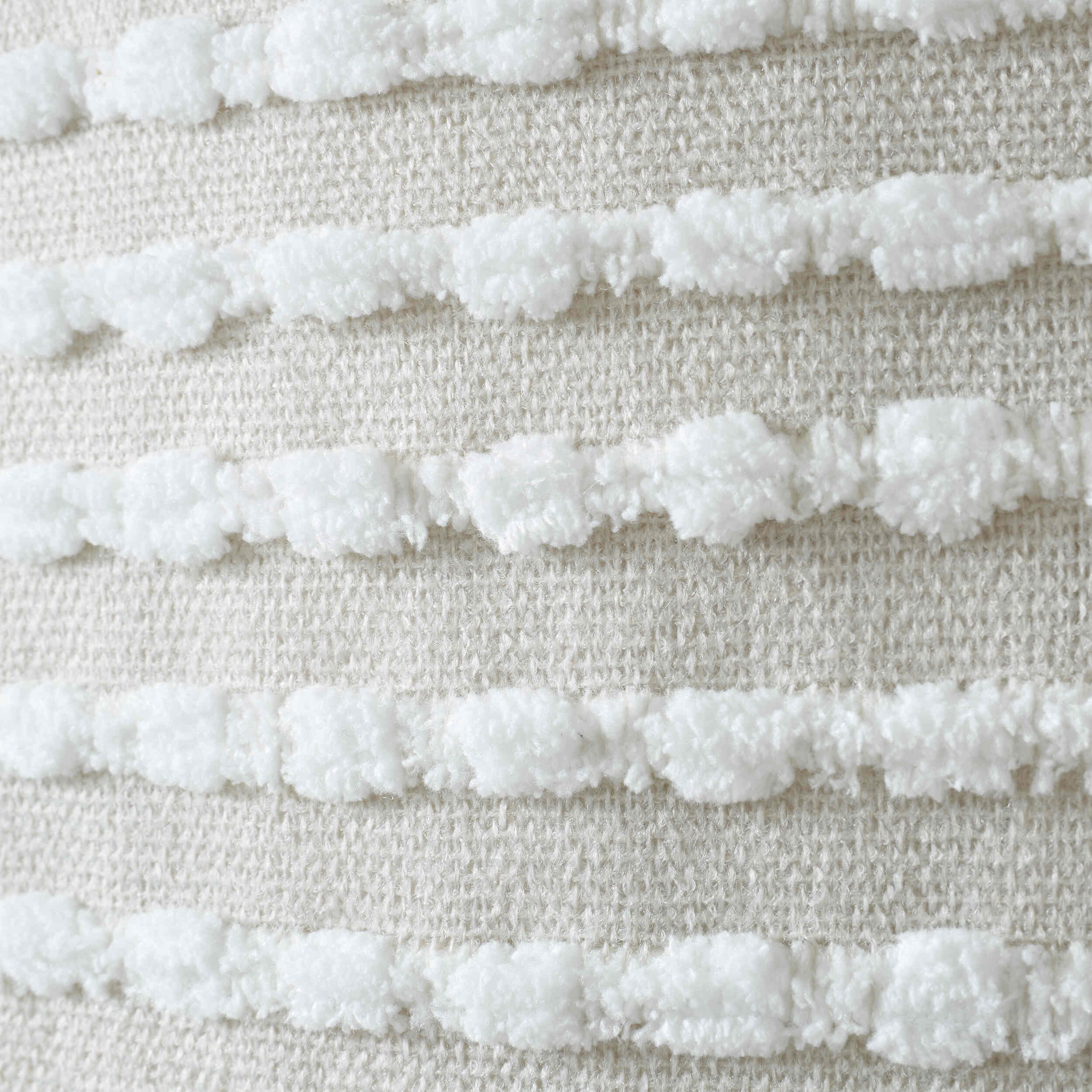 Catherine Lansfield Stab Stitch Cushion - Natural Cotton Decorative Throw Pillow for Sofa, Bed & Home Decor | Living Room, Bedroom & Nursery Accent