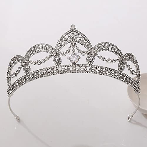 FMOGG Bridal Crown Headpiece - Wedding Princess Rhinestone Hair Tiara with Alloy & Zircon for Brides, Bridesmaids, Prom | Perfect for Weddings, Birthday Parties, Holidays & Special Occasions