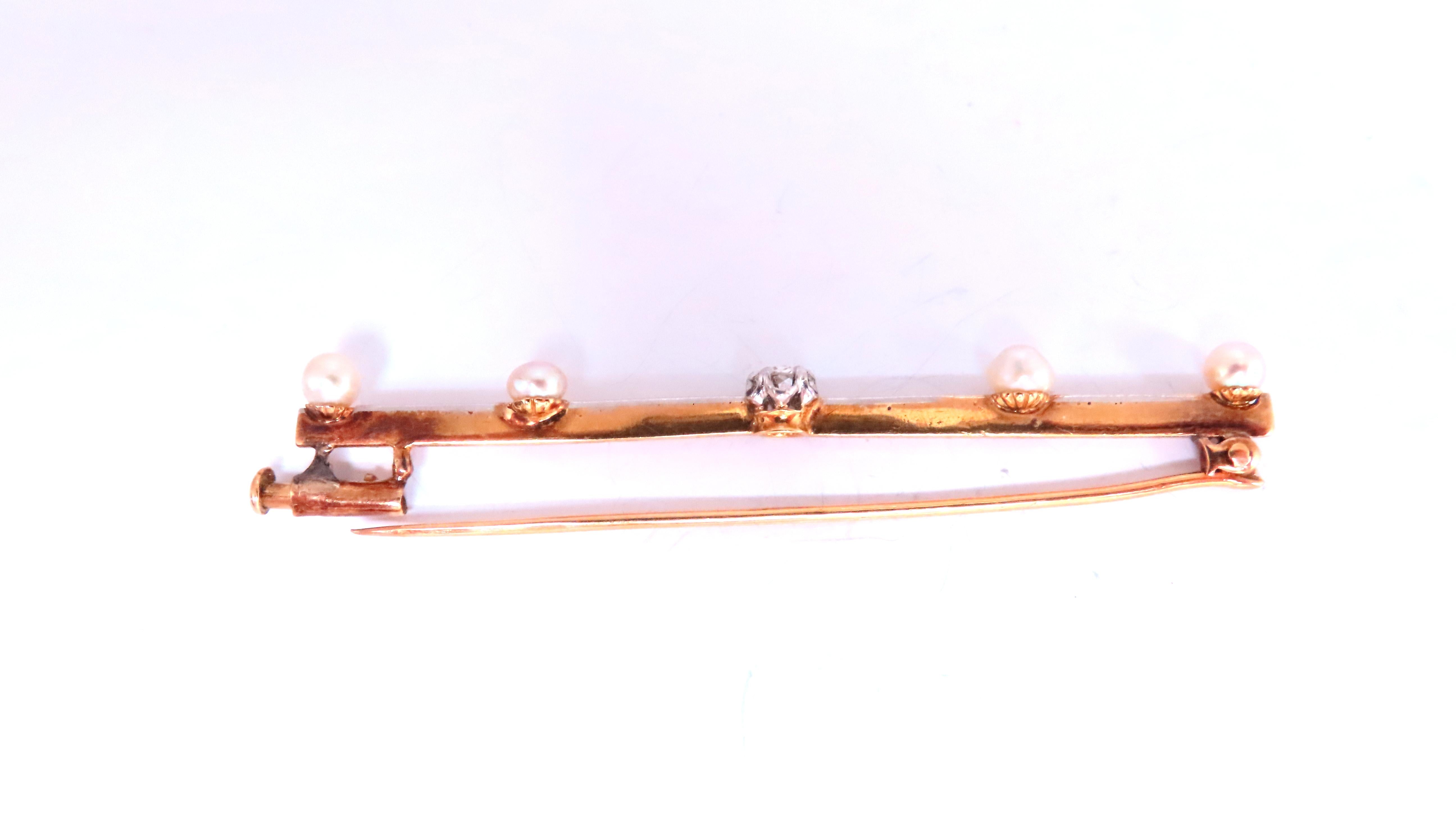 0.50ct Natural Diamond Tie Bar Brooch Pin in 14K Gold - Prominent Estate Elite 12553 | Perfect for Weddings, Formal Events & Luxury Gifts