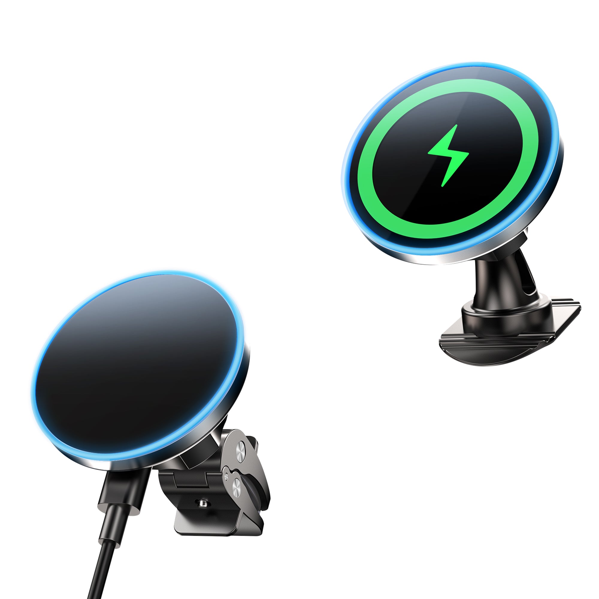 Mag Car Wireless Charger - 15W Fast Qi Charging for iPhone 12/13/14/15, Magnetic Phone Holder for Car Dashboard & Air Vent - Perfect for Commuting & Road Trips