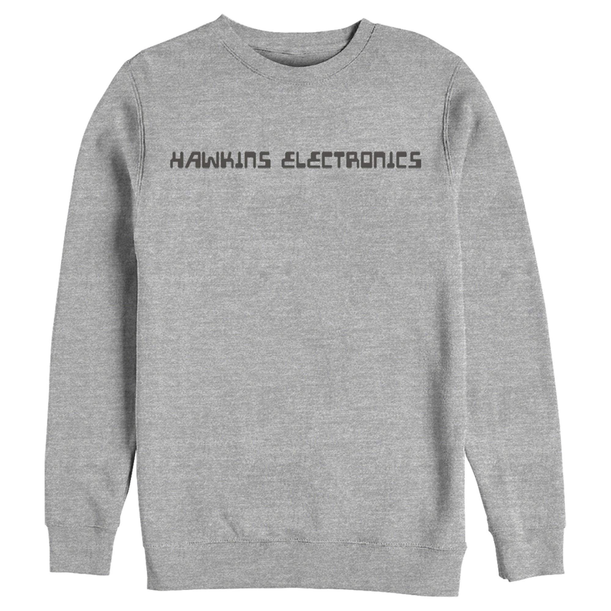 Stranger Things Hawkins Electronics Logo Men's Sweatshirt | Soft Pullover Hoodie for Fans | Perfect for Cosplay, TV Show Merch & Casual Wear
