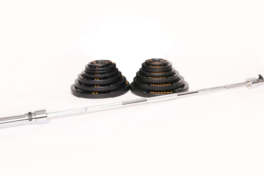 Powertec Olympic Weight Set - 300lbs Barbell Weight Plates for Strength Training - Perfect for Home Gym, CrossFit & Powerlifting Workouts