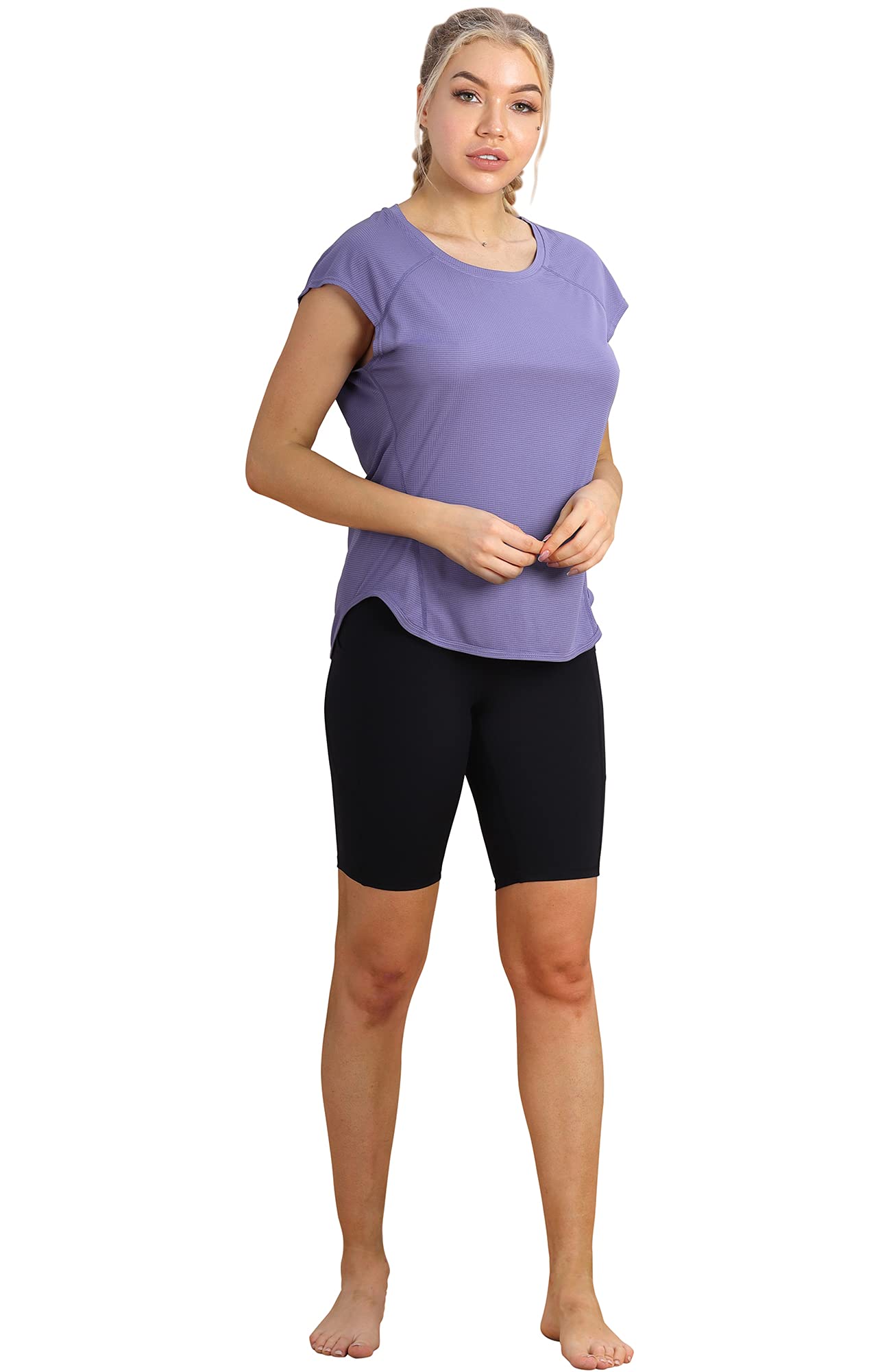 Icyzone Women's Workout T-Shirt - Breathable Fitness Top for Gym, Yoga, Running & Exercise | Cap Sleeve Activewear for Women | Perfect for Workouts, Training & Casual Wear