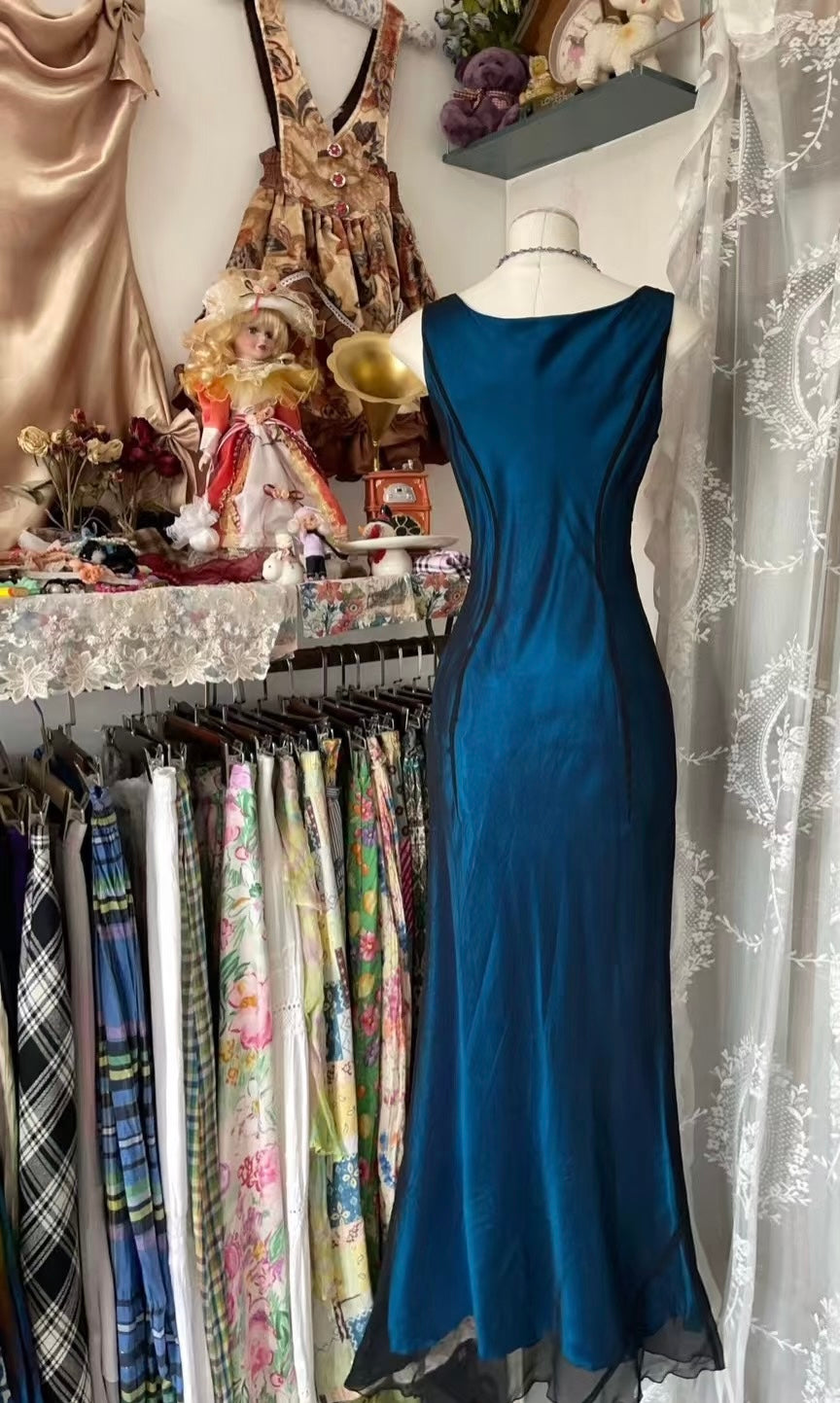 Elegant Mermaid Blue Prom Dress Vintage Evening Gown J6623 - Perfect for Homecoming, Formal Dances & Special Occasions