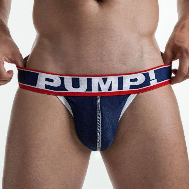 PUMP! Big League Mesh Jockstrap - Navy Blue Athletic Support Underwear for Men | Comfortable & Breathable for Sports, Gym & Workout