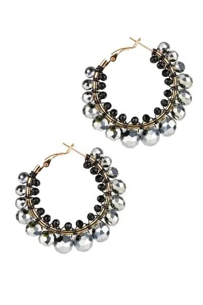 Stylish Multi Beaded Hoop Earrings for Women - Trendy Boho Dangle Earrings for Party, Wedding & Everyday Wear