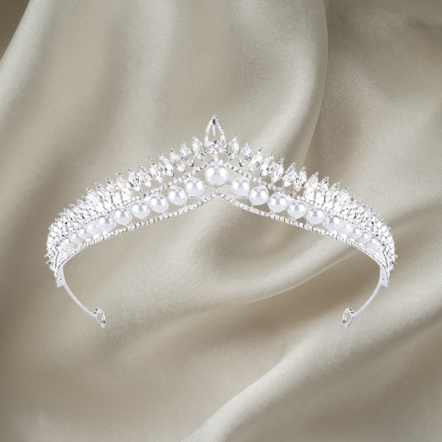 Elegant Pearl Tiaras for Women - Wedding Crown & Bridal Headpiece - Perfect for Bridal Showers, Weddings, and Special Occasions