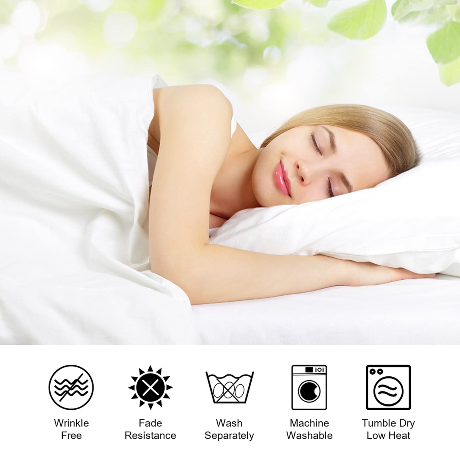 ILAVANDE 3-Piece White Twin Sheets Set - 1800 Series Luxury Hotel Microfiber Bedding, Super Soft & Breathable, Wrinkle-Free with 14