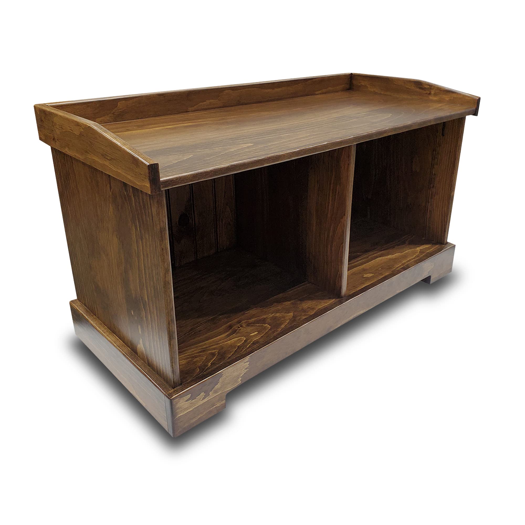 Amish Wooden Entryway Storage Bench with Shoe Cubby | 36