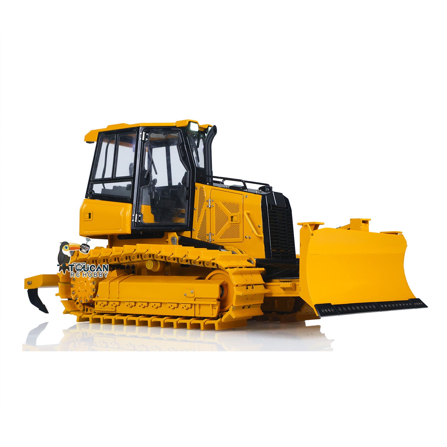 1/12 Scale RC Hydraulic Bulldozer D3 - Metal Remote Control Construction Vehicle with 4CH Valve, LED Lights & Sound Effects | Flysky ST8 Radio | Engineering Toy for Adults & Kids | Perfect for Construction Site Play, STEM Learning & Collector's Display