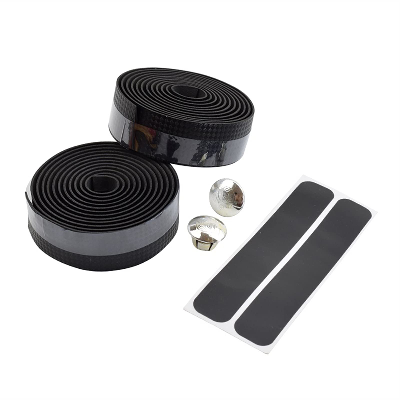 Premium Carbon Fiber Bicycle Handlebar Tape - Lightweight & Durable Road Bike Grip for Fixed Gear, Bullhorn, Drop Bars - Includes 2 Bar Plugs & Mountain Belt Straps (Black) - Perfect for Road Cycling, Commuting & Mountain Biking