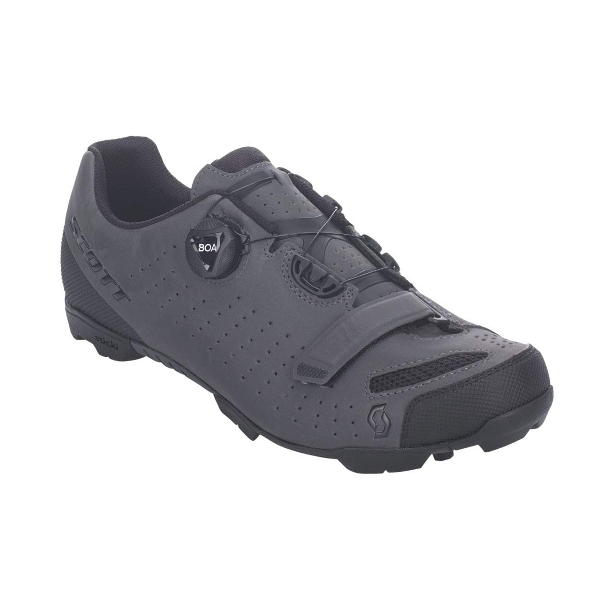 Scott COMP Boa Reflective Mountain Bike Shoes - Men's Cycling Shoes with BOA Closure System, REFL-GREY-BLACK Color, Size 48 - Perfect for Trail Riding, Mountain Biking & Outdoor Cycling Adventures