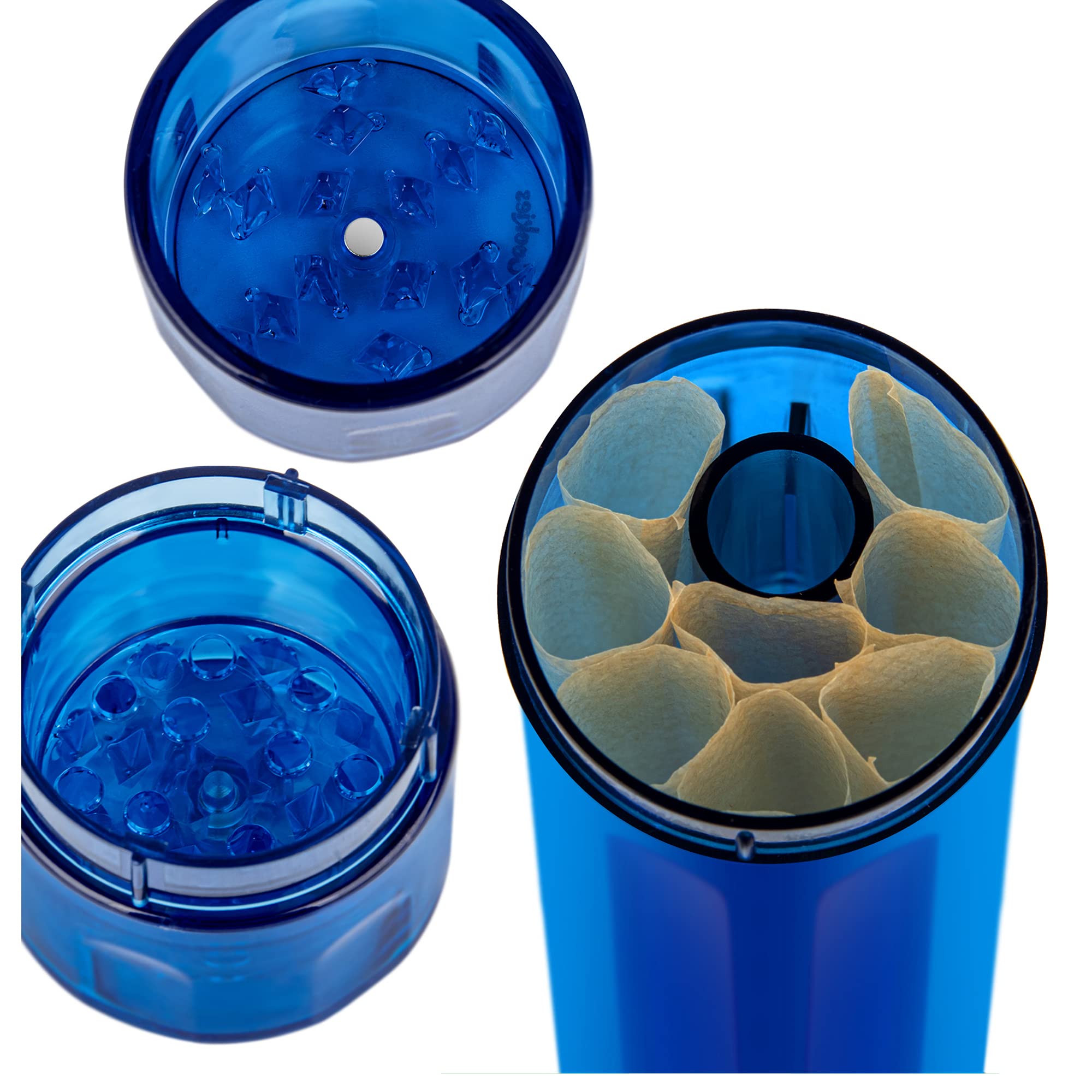 Premium Portable Spice Grinder & Pre-Roll Cone Loader - Electric Herb Grinder with Free 12 Pre-Roll Cones - Perfect for Home Use, Travel & DIY Rolling