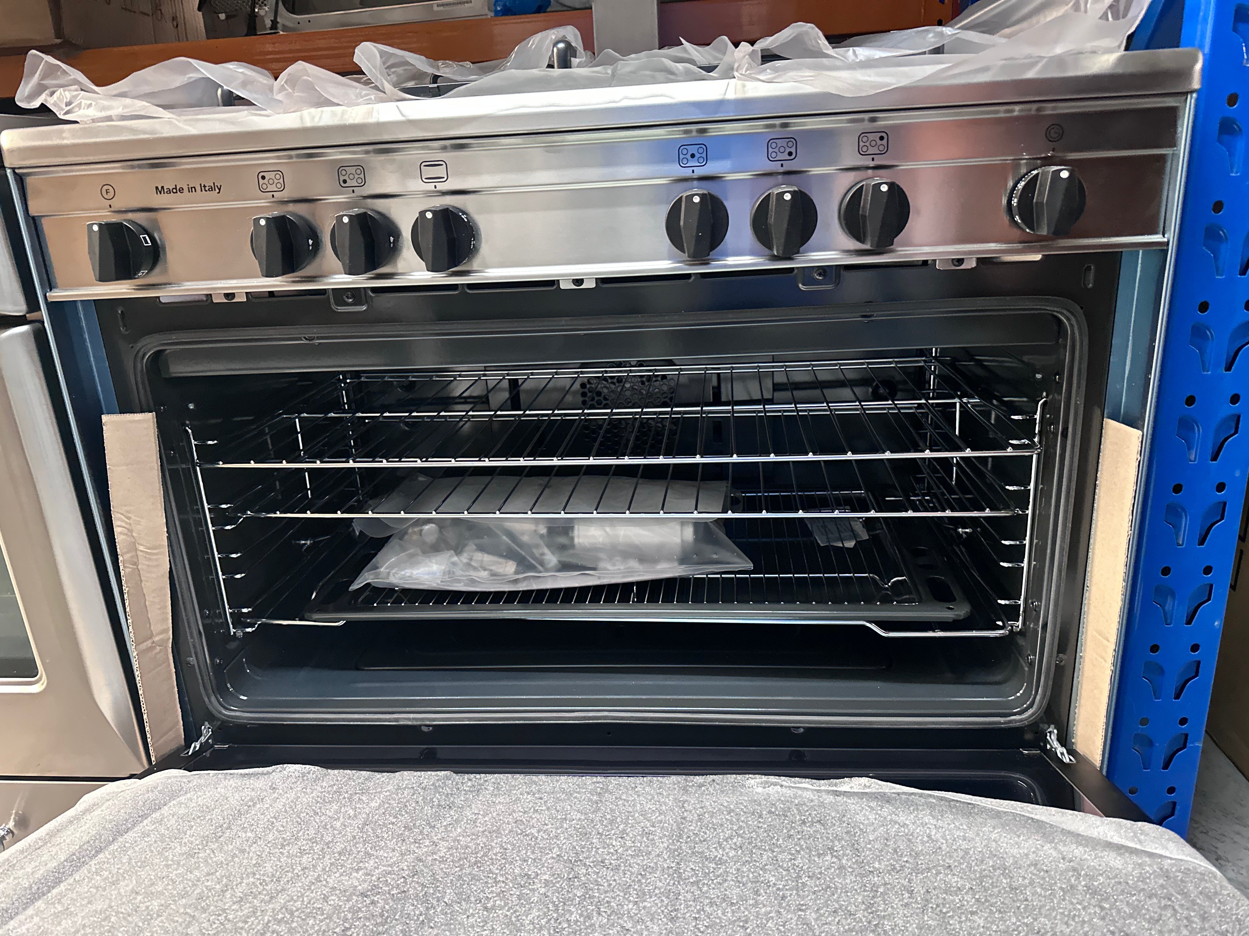 Premium Glem 90cm Freestanding Gas Range with Electric Grill - Made in Italy (Model GB965GG) | Professional Kitchen Appliance for Home Chefs & Restaurants | Carton Damage Discount