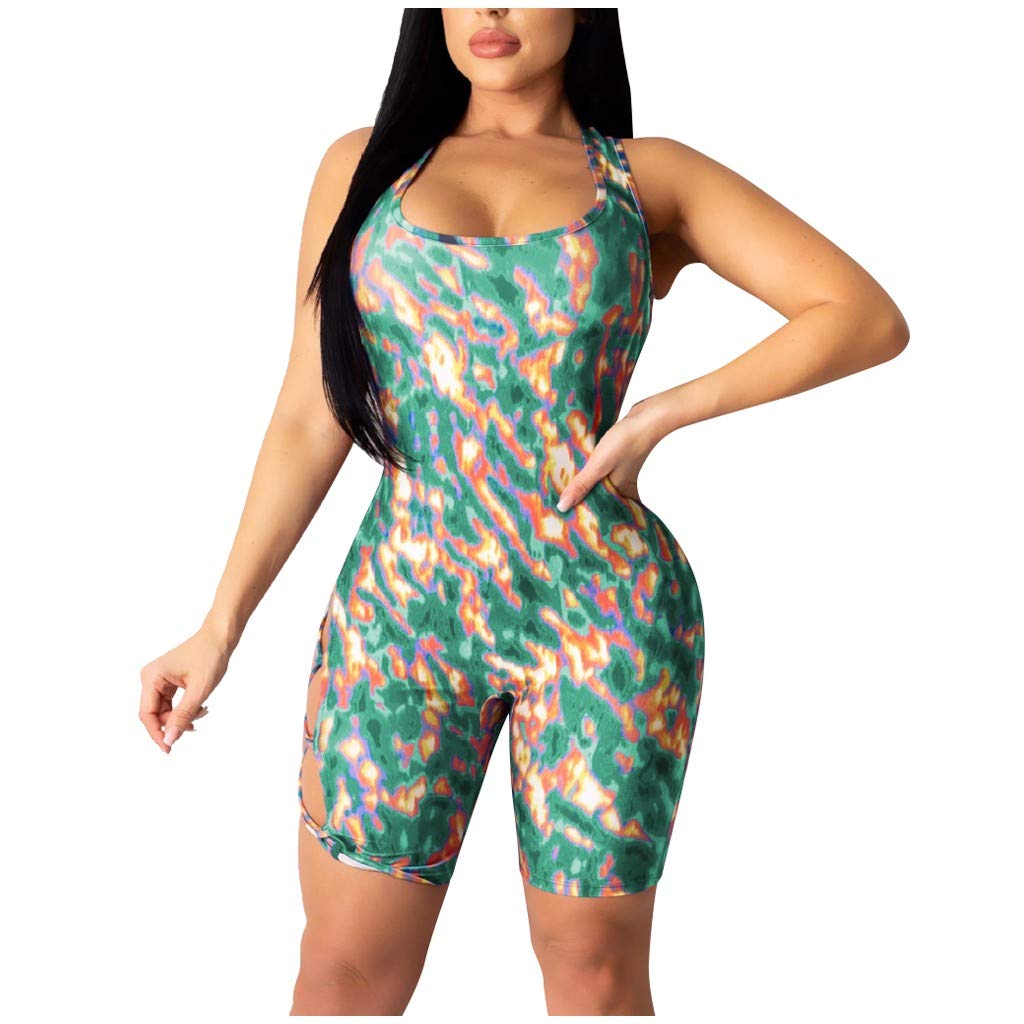 Franterd Women's Sleeveless Jumpsuit - Casual Gradient Print Yoga Pants & Sports Band Set for Running, Workouts & Lounge Wear | Breathable Activewear for Gym, Yoga & Everyday Comfort