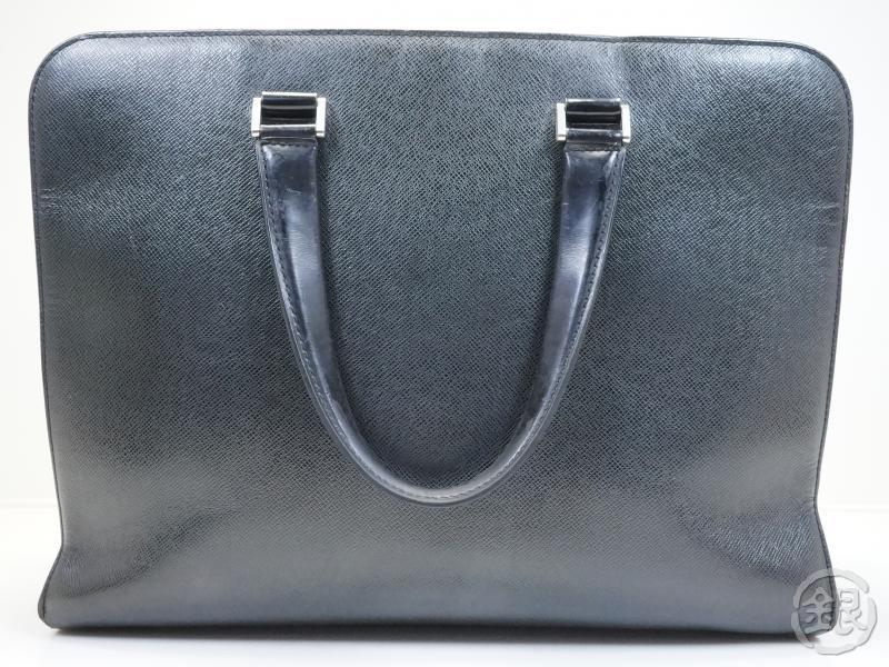 Authentic Pre-Owned Louis Vuitton Taiga Ardoise Black Nevski Compartment Briefcase Bag M30872 161560 - Luxury Business Travel & Office Work Accessory for Professionals
