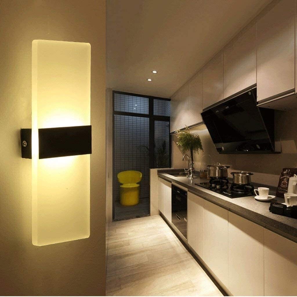 Modern Acrylic Wall Sconce with Wrought Iron Frame - LED Wall Lamp for Living Room, Bedroom, Study & Restaurant - Perfect for Ambient Lighting and Home Decor