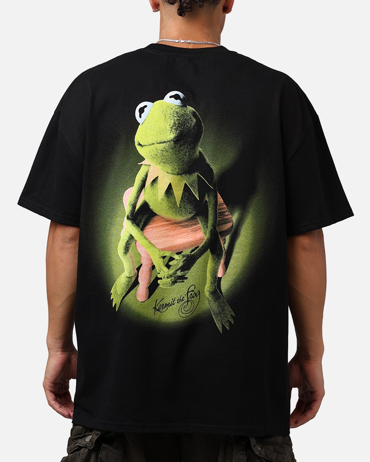 Vintage Disney The Muppets Kermit Heavyweight Cotton T-Shirt Black - Casual Wear & Pop Culture Fashion for Men & Women