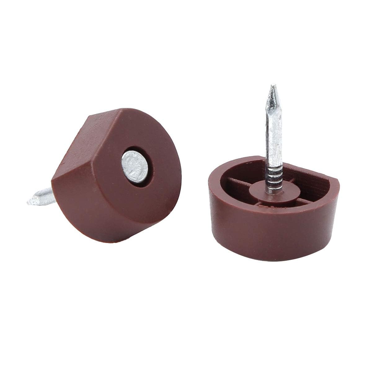 50Pcs Plastic Shelf Support Brackets - Heavy Duty Metal Pin Pegs for Cabinet, Bookcase & Wine Rack - Knock-in Shelf Holders (Reddish Brown) - Perfect for Home Organization & DIY Furniture Assembly