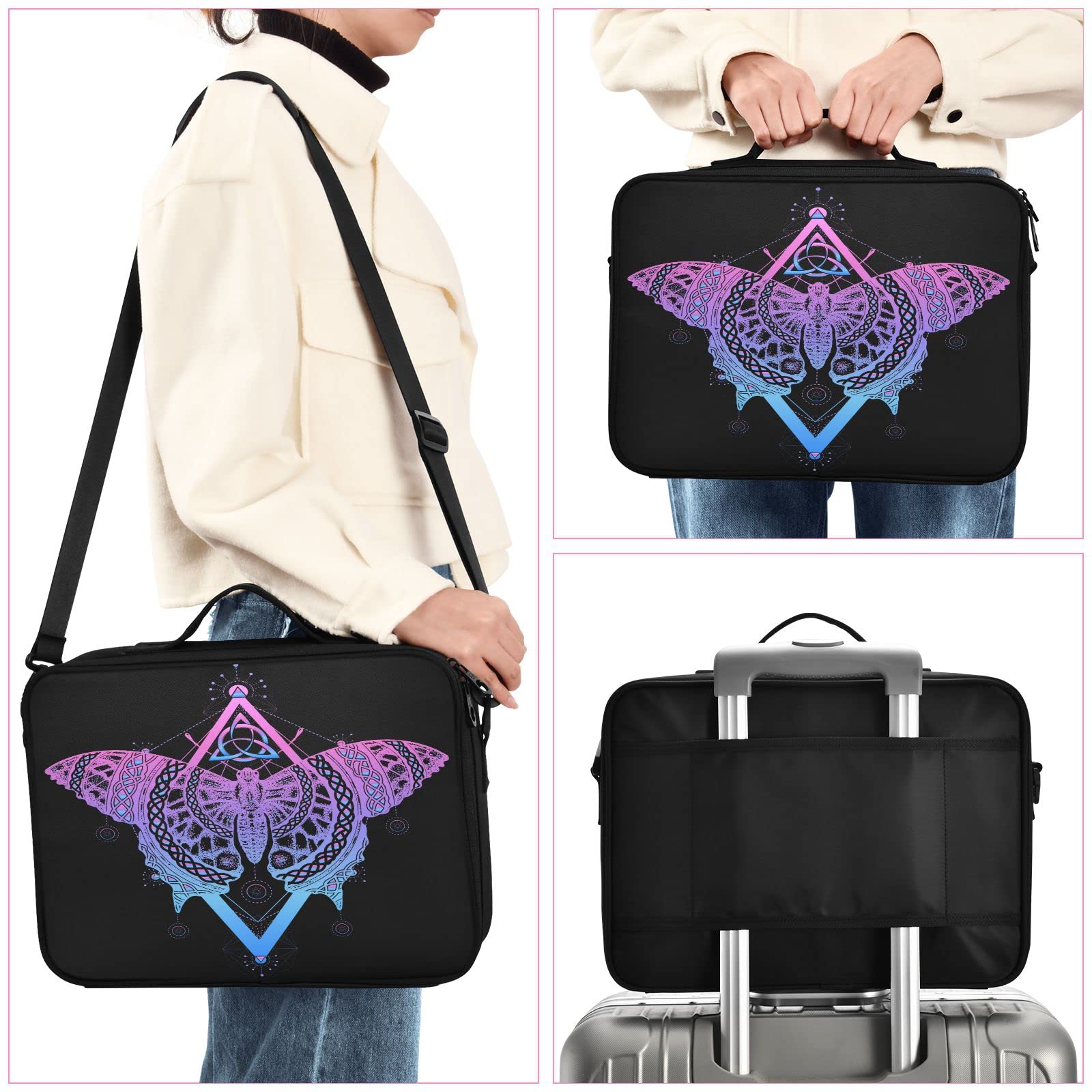 **Moyyo Butterfly Travel Makeup Bag for Women - Professional Cosmetic Organizer & Portable Train Case - Perfect for Travel, Home, and Salon Use**